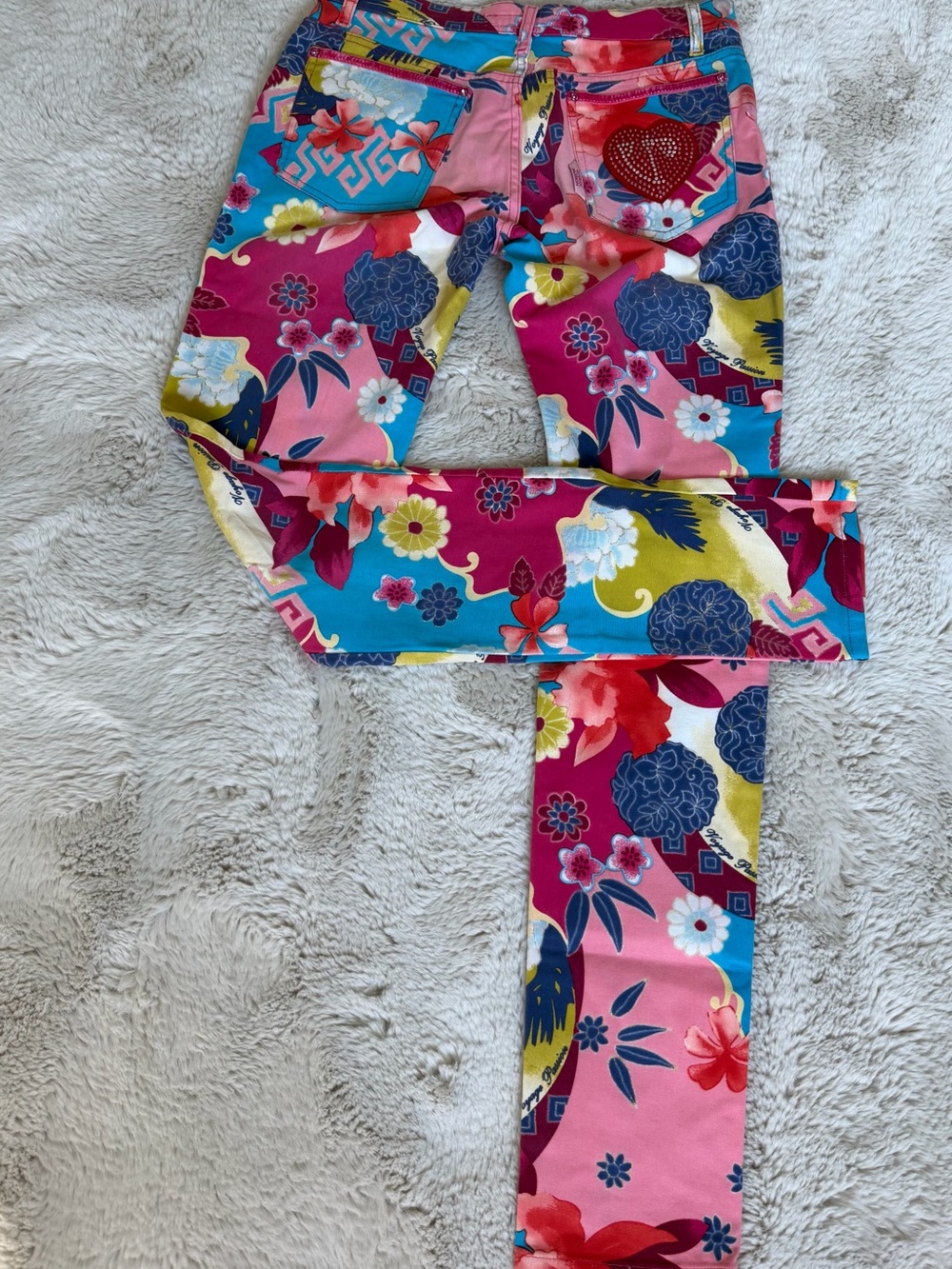 Voyage Passion Bright Floral Print Pants - Pink Multi with rhinestone trim - Picture 2 of 7